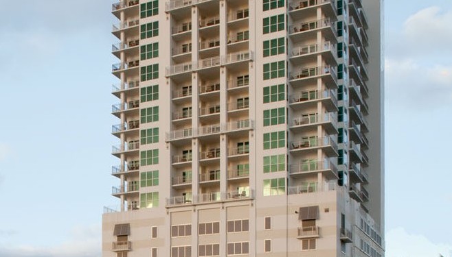 Marriott's Oceana Palms Exterior from beach