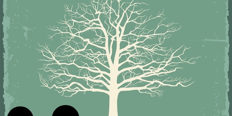 Old bare tree on vintage paper. Vector illustration