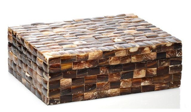 Beautiful Bathroom Accessories 9″ Mother-of-Pearl Jewelry Box, Brown – $38.00