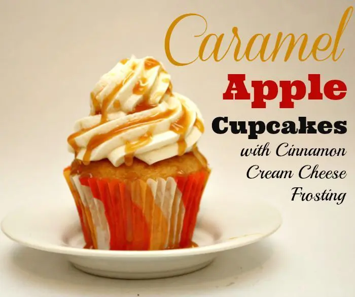 Caramel Apple Cupcakes with Cinnamon Cream Cheese Frosting