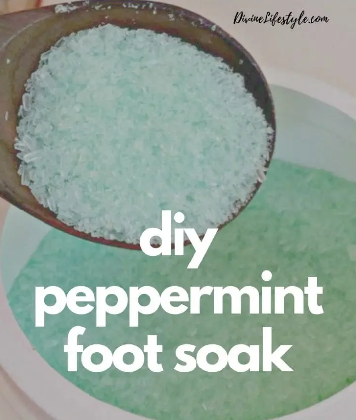 DIY Peppermint Foot Soak peppermint foot scrub recipe epsom salt