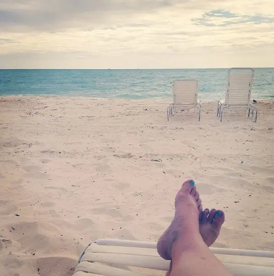Visiting Grand Bahama Island: The Softer Side of the Bahamas Part 2 - feet at beach
