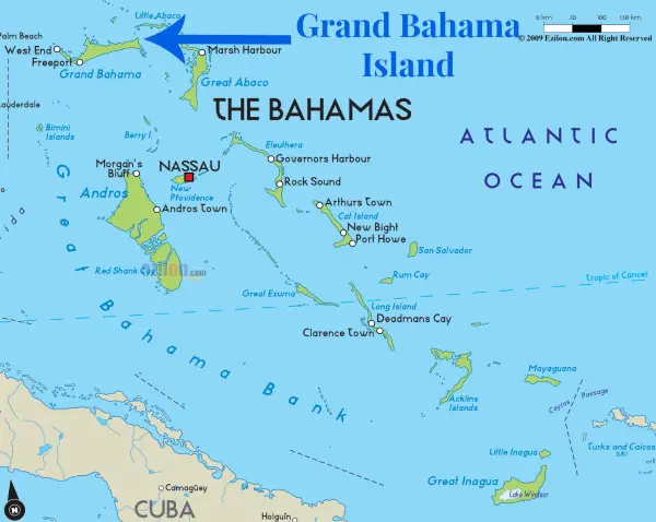 Visiting Grand Bahama Island - Map
