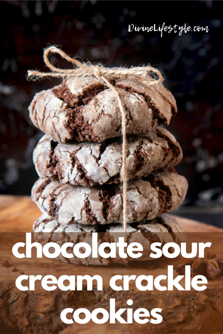 Chocolate Sour Cream Crackle Cookies