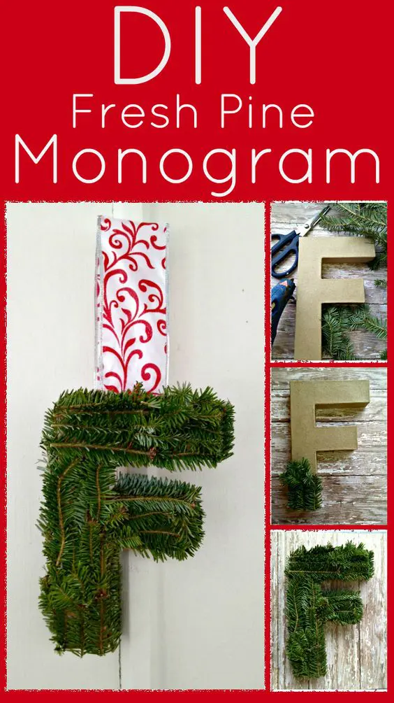 DIY Fresh Pine Monogram Letter