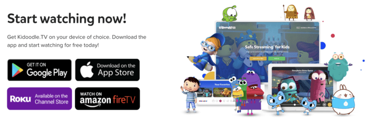 Kidoodle.TV Sign up in app store Streaming platform safe for kids