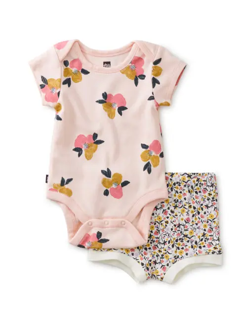 Tea Collection Bodysuit Baby Outfit Painted Floral