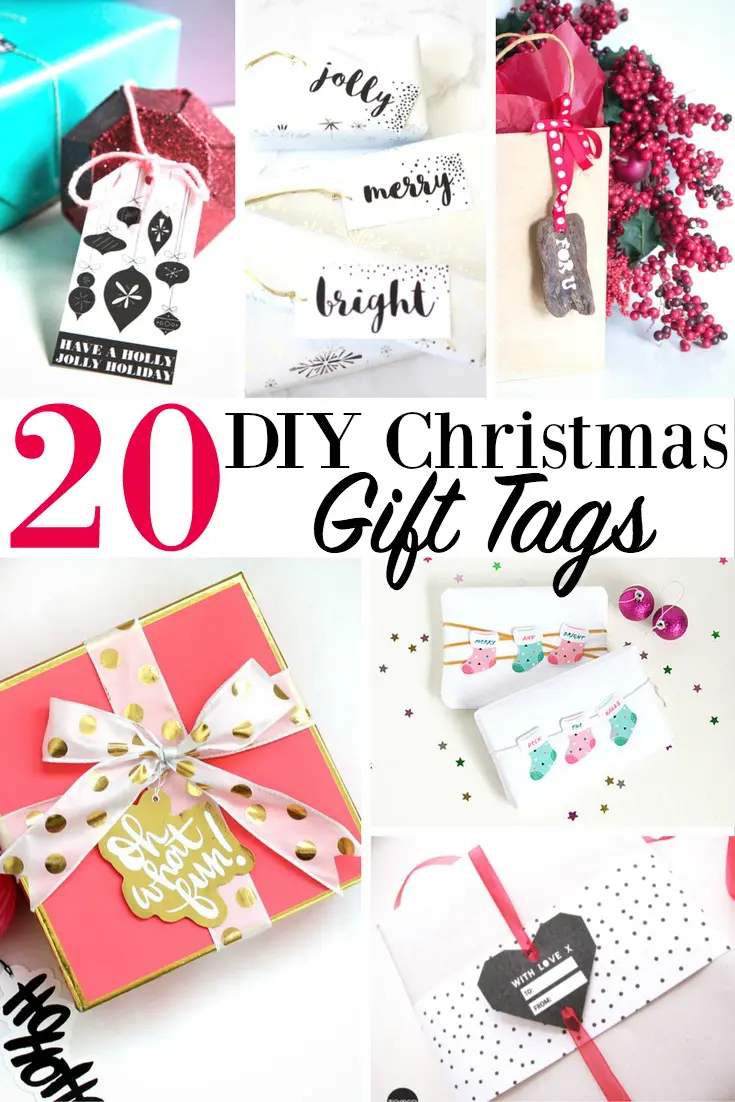 20 DIY Christmas Gift Tags Card Holiday Presents