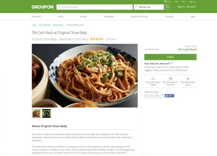 Earn Cash Back from Restaurants with Free Groupon+ Deals #GrouponPlus