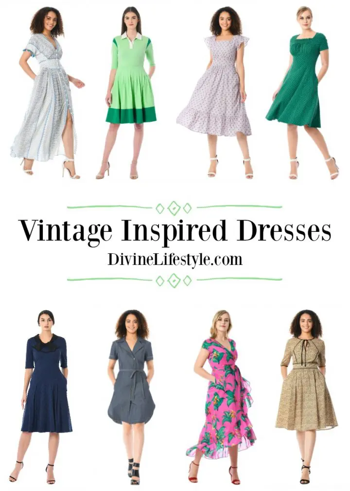 Vintage Inspired Dresses for Spring and Summer collage