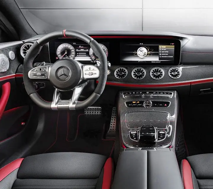 steering wheel and tech panel