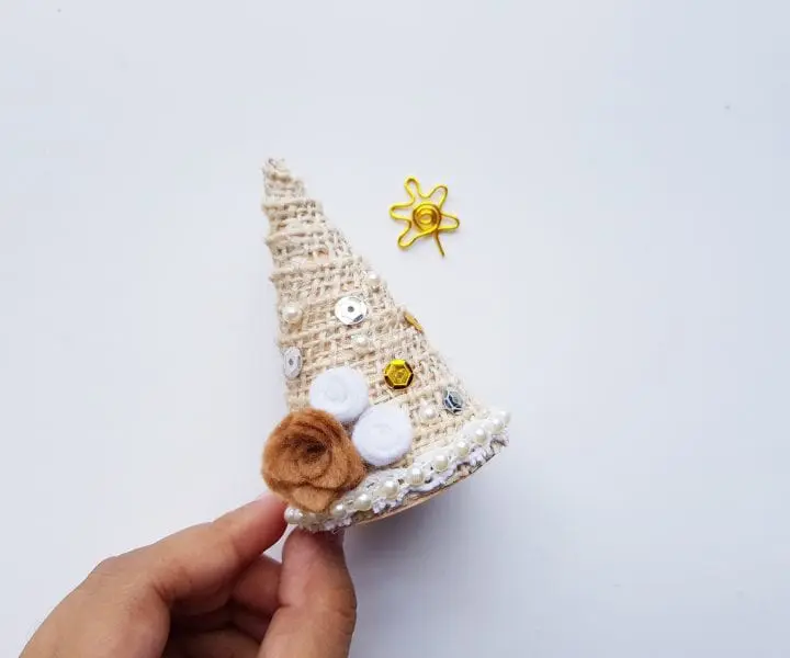 DIY Mini Vintage Christmas Trees Centerpiece Embellishments