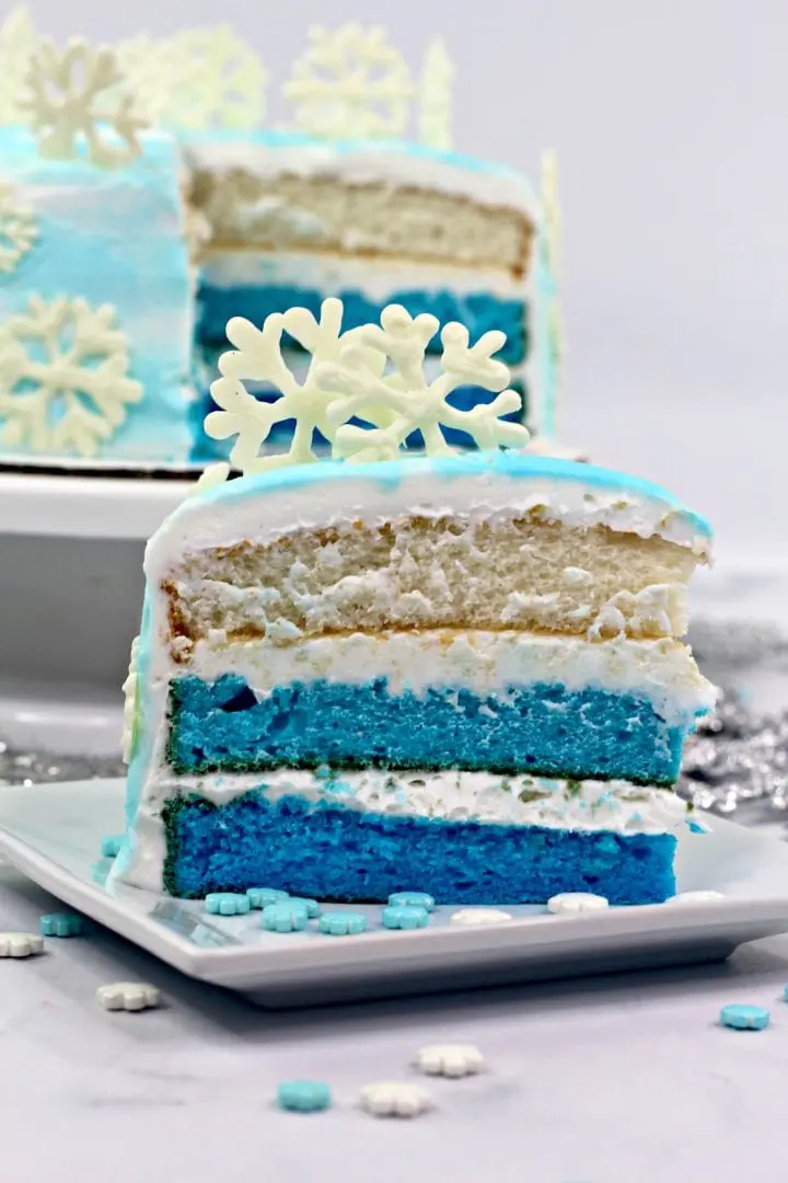 FROZEN Inspired Ombre Blue 3 Layer Cake Recipe