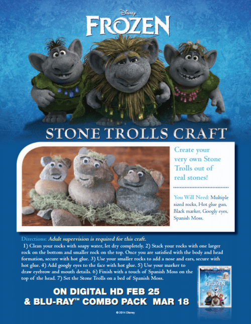 FROZEN II Printables Recipes Activity Sheets and Games #DisneyFrozen Stone Trolls Craft