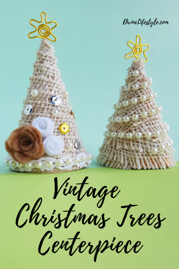 DIY Vintage Christmas Trees Centerpiece