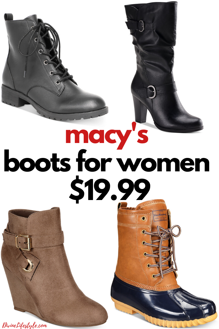 Women's Boots at Macy's for $19.99
