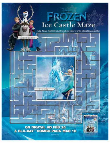 FROZEN II Printables Recipes Activity Sheets and Games #DisneyFrozen Frozen Ice Castle Maze
