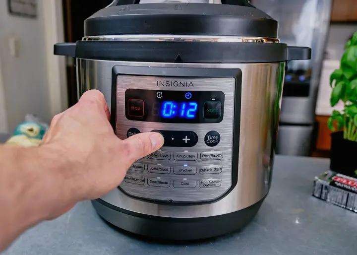 Place the top on the instant pot and set it to pressure cook for 12 minutes. Step 6