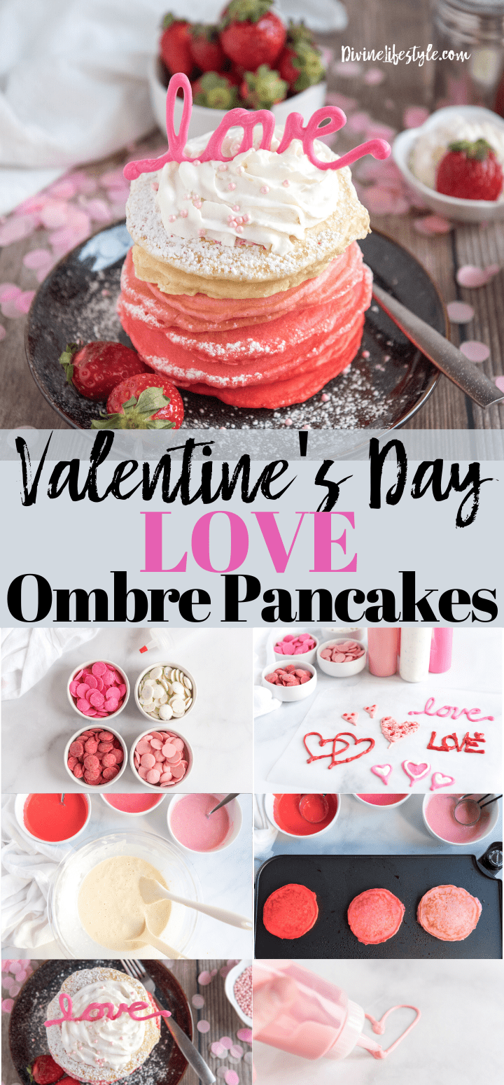 Valentine's Day LOVE Ombre Pancakes Recipe 1