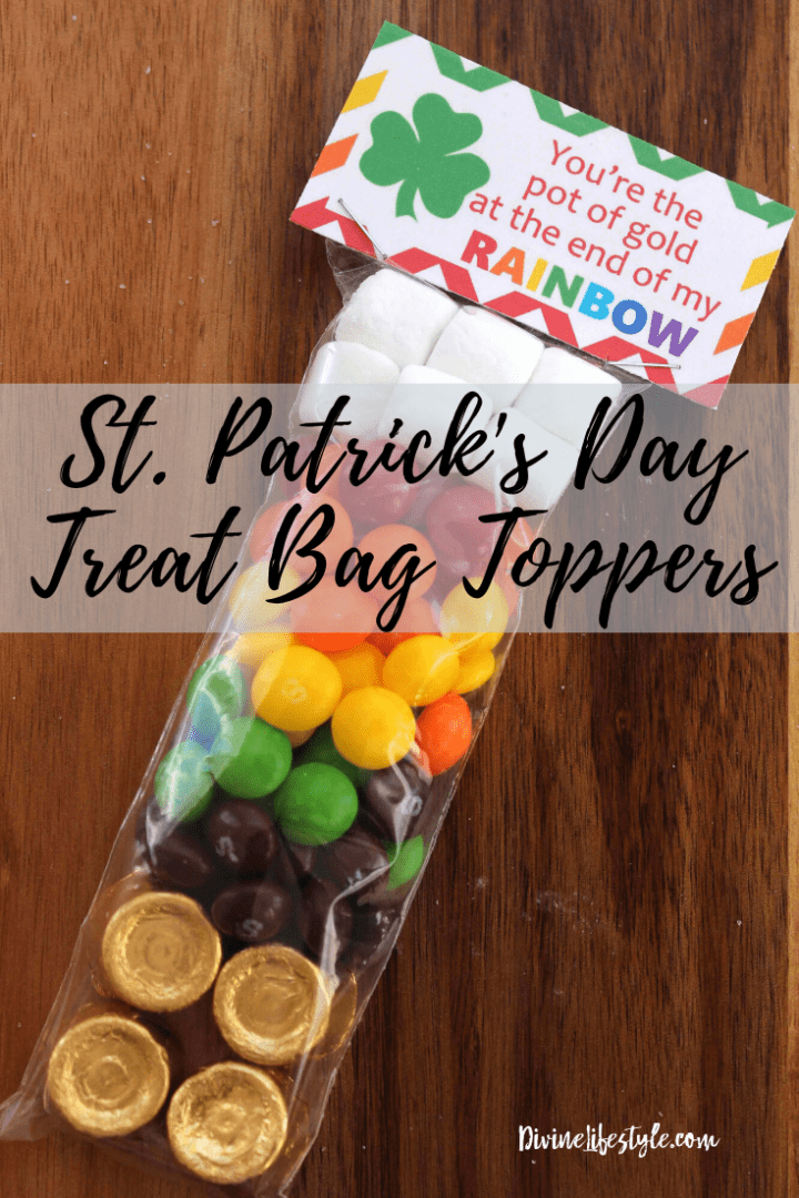 Free Printable St Patrick's Day Gift Tags for Pot of Gold Rainbow Treat Bags