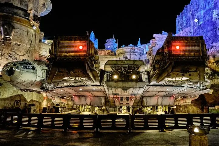 Disney's Star Wars Galaxy's Edge Rides An Evening on Batuu - Millennium Falcon Front