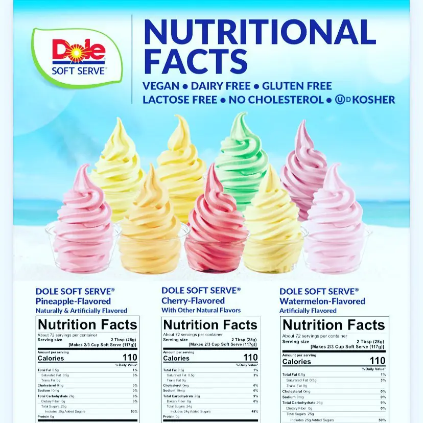 dole pineapple whip nutrition facts  - pineapple dole whip calories - 110 per serving How to Make Pineapple Dole Whip Soft Serve Dairy Free Disneyland dole whip recipe dairy free