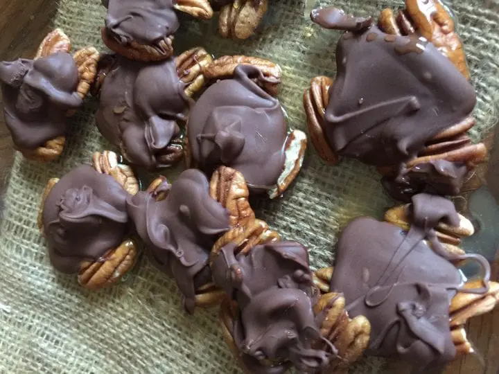 Chocolate Pecan Turtle Clusters
