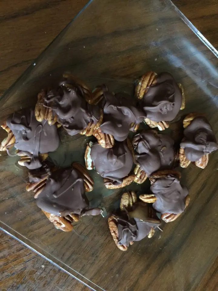 Chocolate Pecan Turtle Clusters