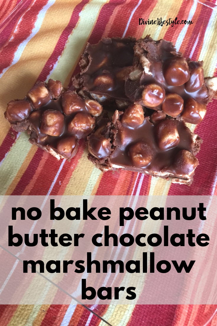 Peanut Butter Marshmallow Chocolate Bars No Bake