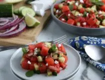 Easy Greek Style Watermelon Feta Mint Salad Recipe