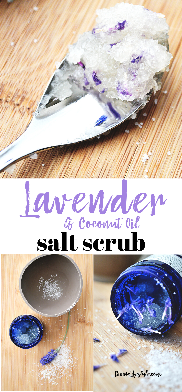 Homemade Lavender Coconut Oil Salt Scrub
