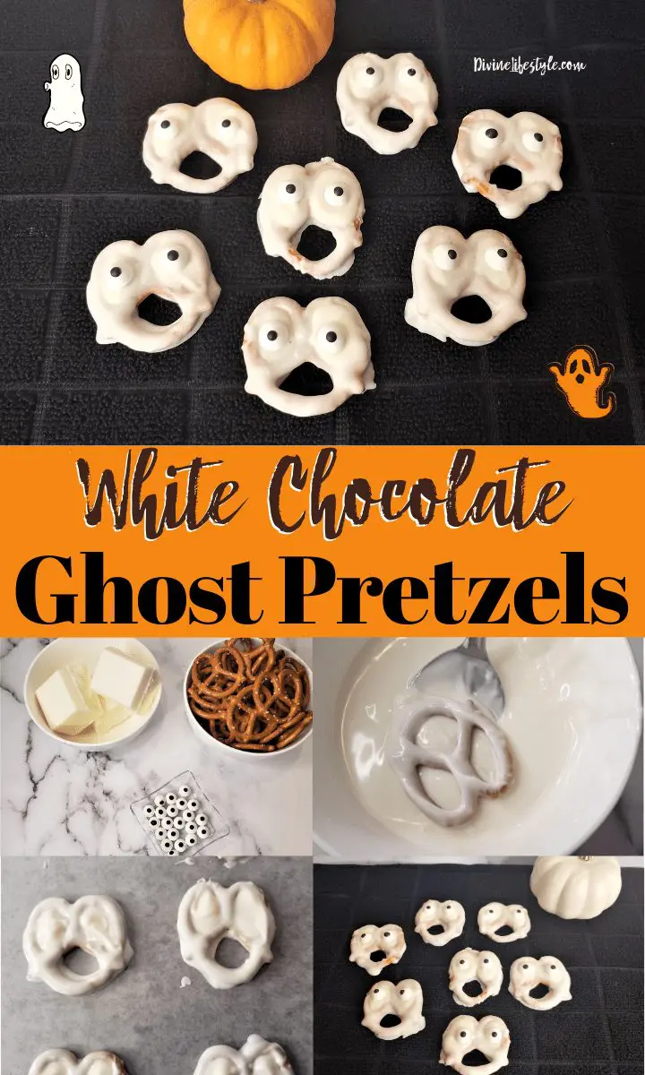 White Chocolate Ghost Halloween Pretzels