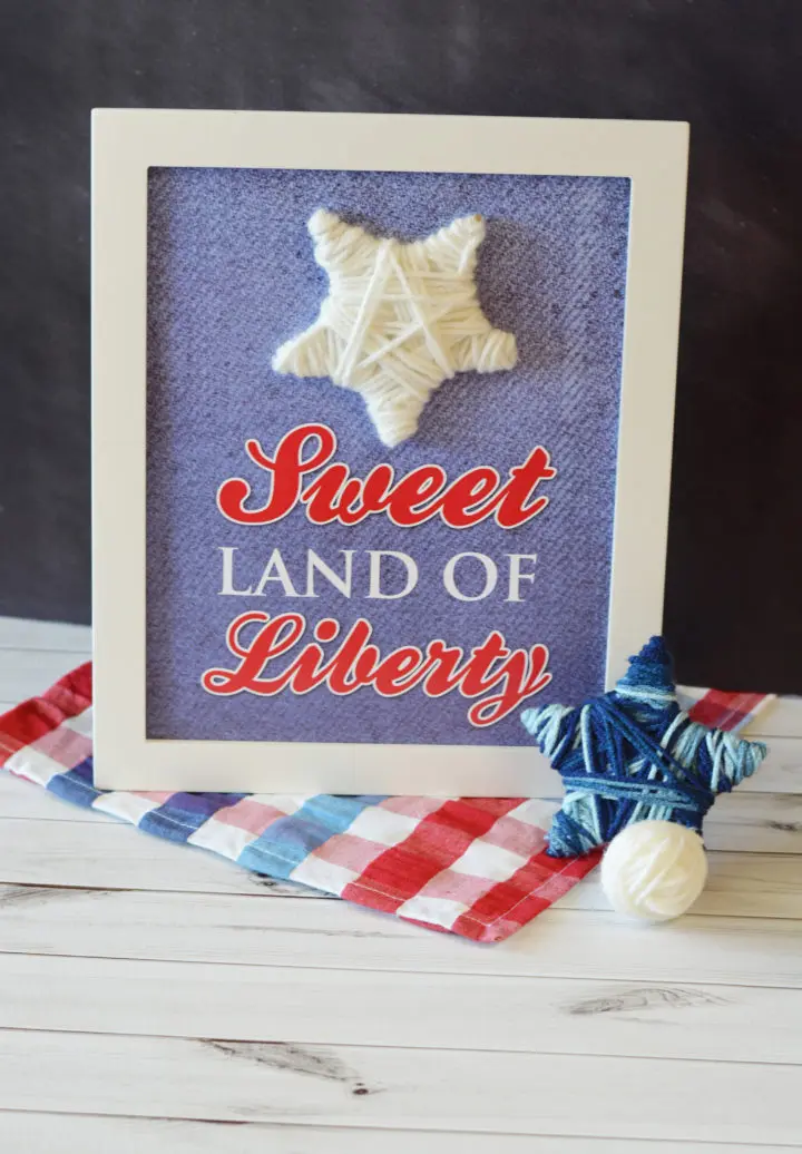 DIY Americana Artwork Sweet Liberty Picture Frame Craft | Americana Wall Art Decor