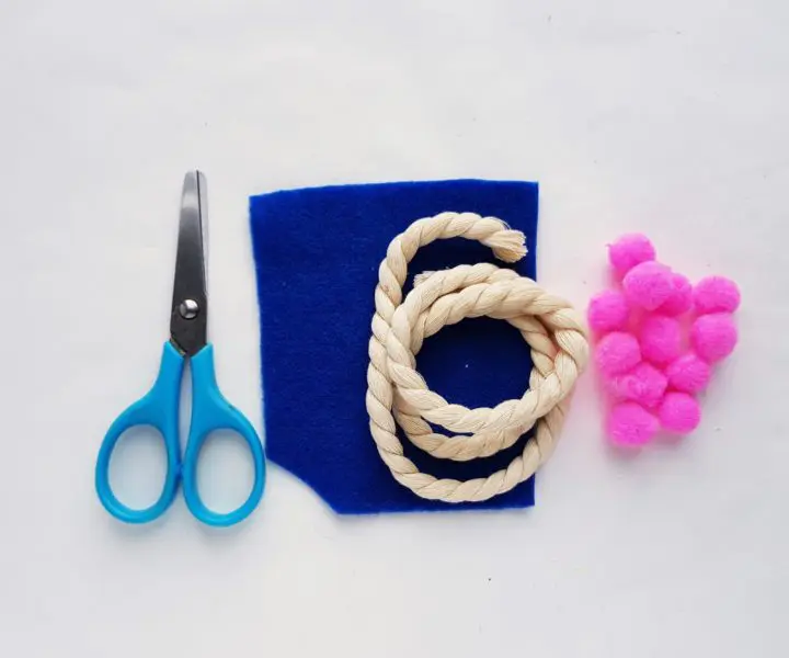 DIY Drink Coasters with Rope and Pompoms Supplies