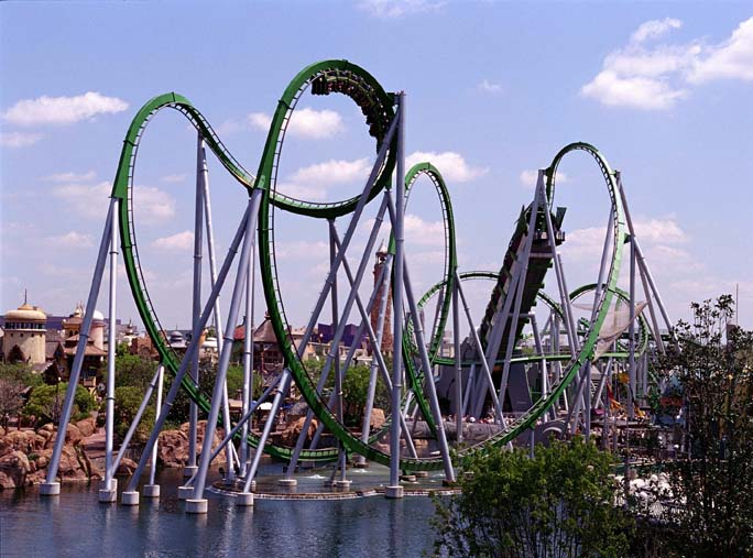 The Incredible Hulk Roller Coaster at Universal's Islands of Adventure is perfect for thrill seekers.