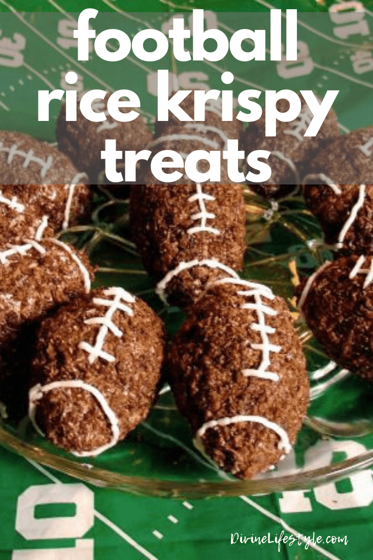 Football Rice Krispy Treats Recipe Superbowl Big Game Food
