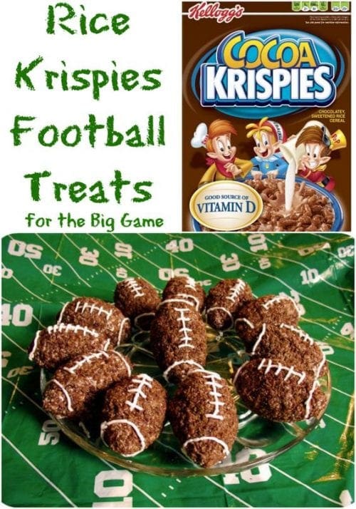 Football Rice Krispie Treats Recipe Superbowl Big Game Food