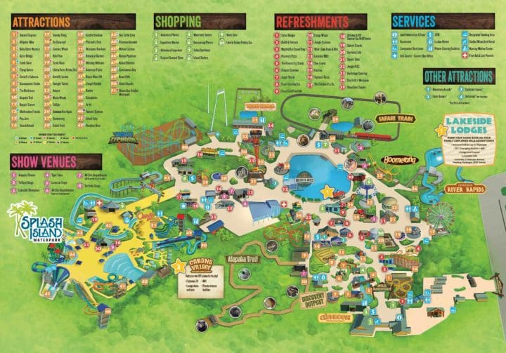 Download the Wild Adventures Theme Park in Valdosta Georgia Map