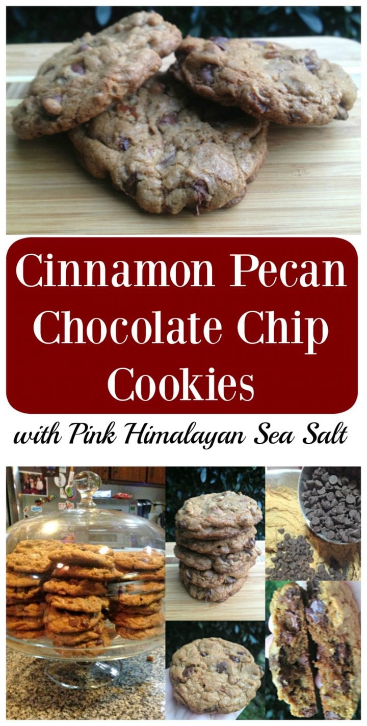 Cinnamon Pecan Chocolate Chip Cookies with Pink Himalayan Sea Salt Recipe