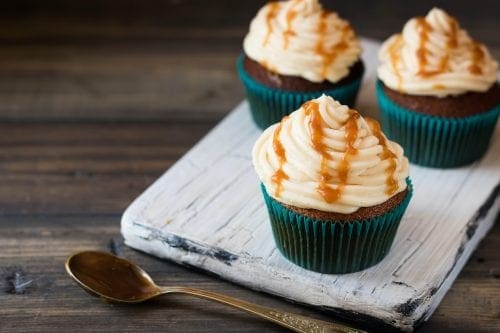 Caramel Apple Cupcakes with Cinnamon Cream Cheese Frosting