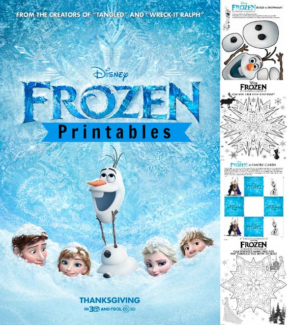 Disney FROZEN Printables: Coloring Pages and Activity Sheets