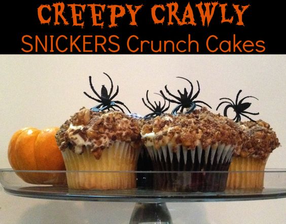 Halloween Spider Snickers Crunch Cupcakes