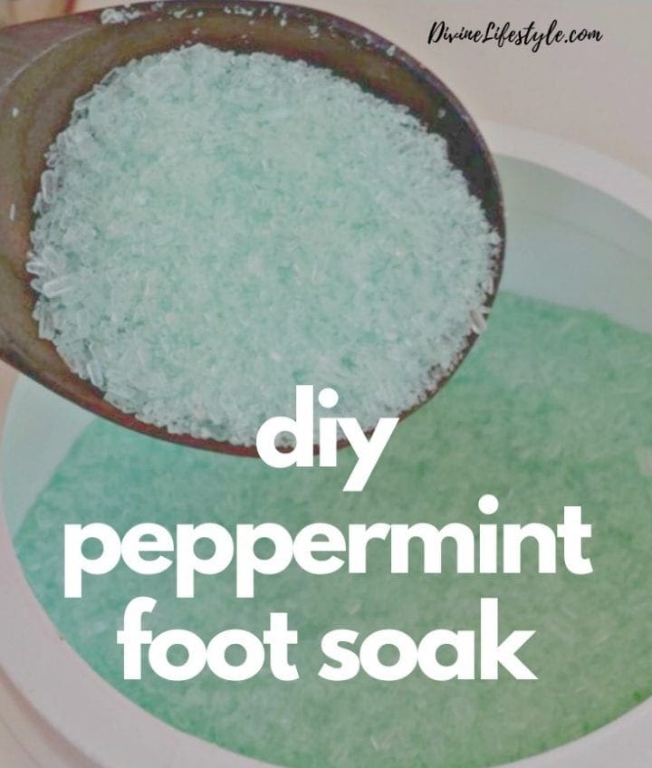 DIY Peppermint Foot Soak peppermint foot scrub recipe epsom salt