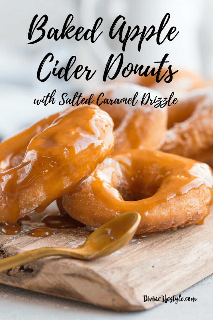 Baked Apple Cider Donuts with Salted Caramel Drizzle Recipe