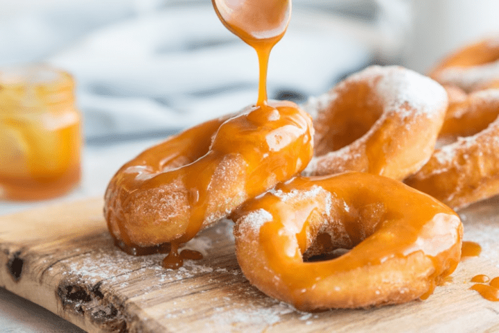 Baked Apple Cider Donuts with Salted Caramel Drizzle Recipe