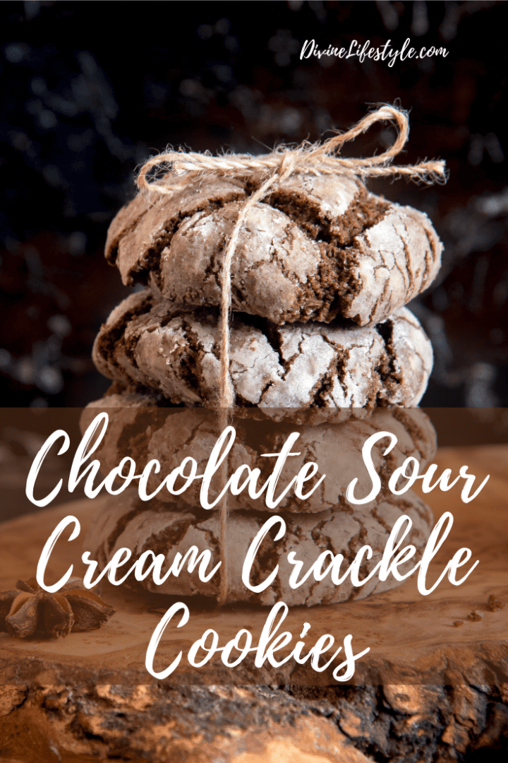 Chocolate Sour Cream Crackle Cookies