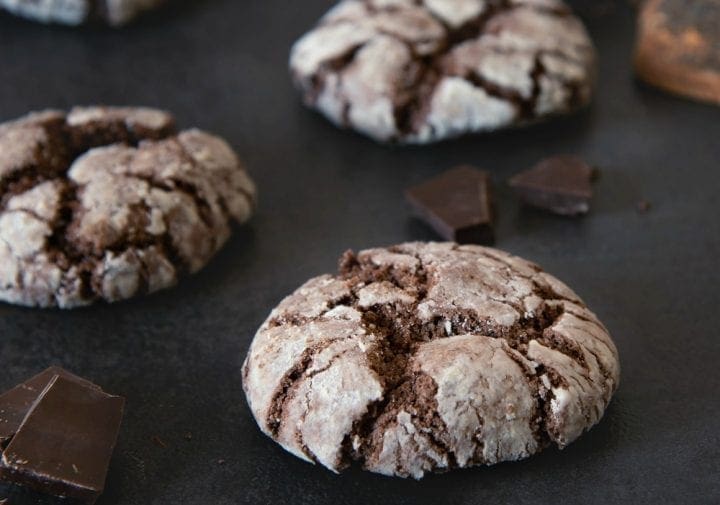 Double Chocolate Crinkle Cookies