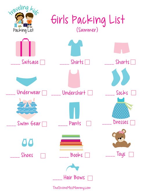 Summer Packing List for Girls PRINTABLE Divine Lifestyle