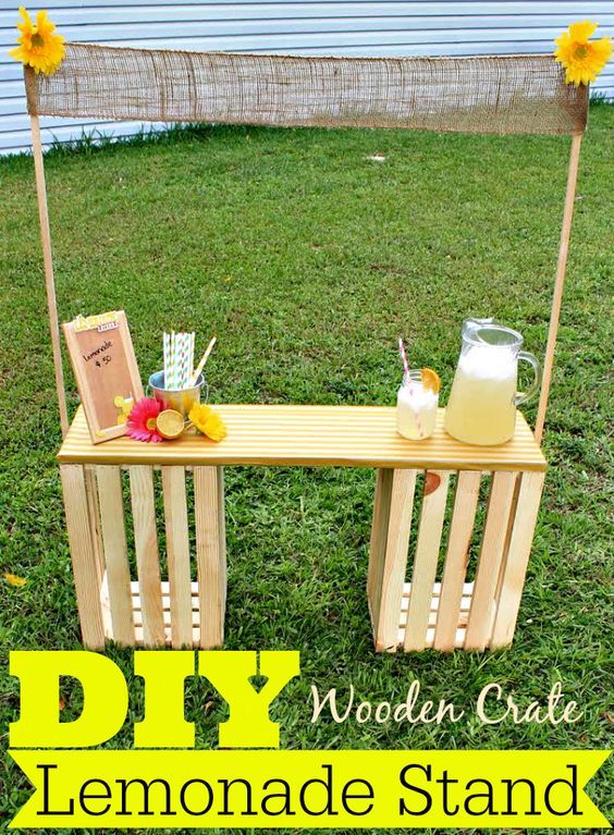 Diy Lemonade Stand Made With Wooden Crates For Kids - Diy Lemonade Stand With Crates