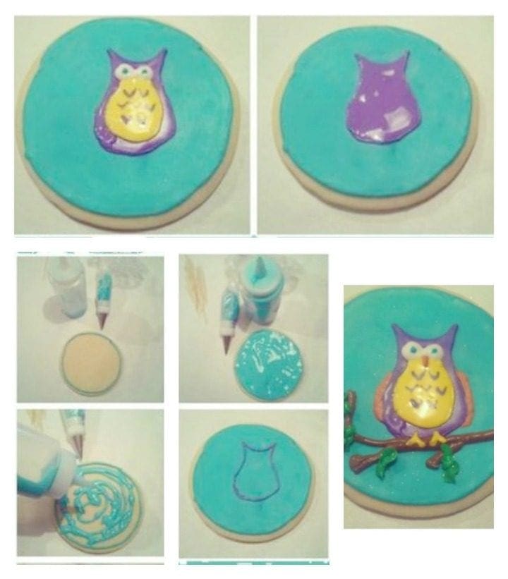 Owl Sugar Cookies with Royal Icing